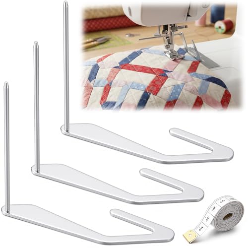 Hicarer 3 Pcs Quilting Guide Bar Quilting Bar Quilt Guide for Sewing Machine with Soft Fabric Tape Measure for Sewing Straight Brother Singer and More Sew Machine
