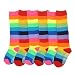 Angelina 6 Pairs [Rainbow] Knee Socks w/Non-Skid Bottom #2540_4-6_6