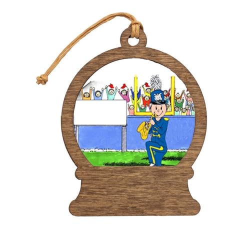 PrintedPerfection.com Personalized Band, Saxophone - Male Wooden Snow Globe Shaped Christmas Ornament