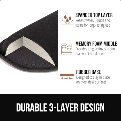 image for GORILLA GRIP Silky Memory Foam Keyboard Wrist Rest and Mouse Pad for C