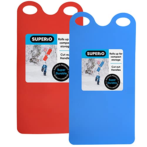 Tapis coulissant pour luge à neige flexible bleu et rouge Superio de 137 cm