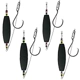 4 Pack Catfish Rigs for Bottom Fishing, EVA Santee Rig Catfish Floats Rigs Catfishing Equipment Tackle Combo Bait Floats Fishing Bobbers Popping Corks with Circle Hooks (Black)