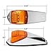 Partsam 5PCS Truck Cab Marker Light 17 LED Amber Top Roof Running Lights w/Chrome Base Truck Trailer Light Replacement for Peterbilt/Kenworth/Freightliner//Mack/Autocar Hayes,DOT Compliant