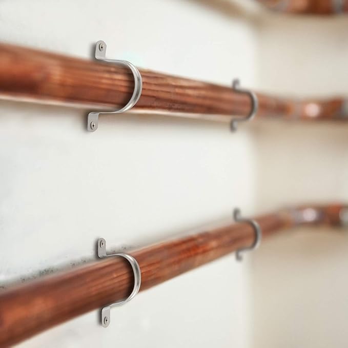 Miniatura 8 de HOZEON 50 correas de tubo de acero inoxidable de 4 pulgadas, resistente y duradera, soporte en U de dos agujeros, abrazadera de correa rígida para