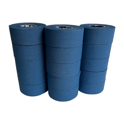 Image of Ringside 1 inch Athletic Trainers Tape, 15 Rolls, Adhesive Cotton, Blue