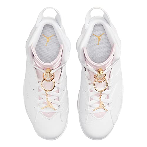 Nike Women's Air Jordan 6 Wmns Gold Hoops, White/Sail/Metallic Gold/Barel, 9W #TOP3
