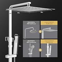 HOMELODY Duscharmatur Komplettset mit Thermostat, Edelstahl 30CM Duschset – Ansicht 2