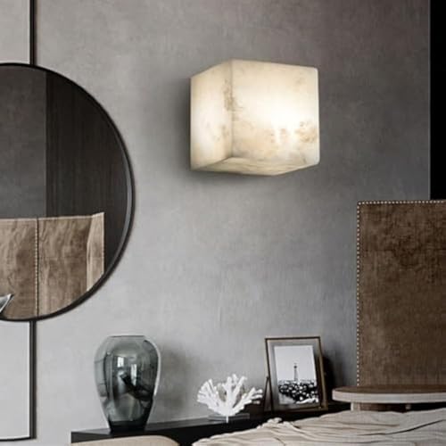Lámpara de pared de bloque cúbico de mármol nórdico para pasillo moderno 7