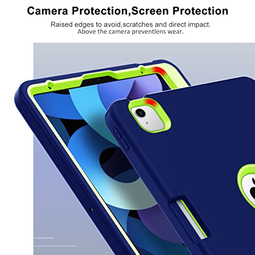 Hocase For Ipad Pro 11" 2022 Case, Ipad Air 5/4 Case, Heavy Duty Shockproof Soft Silicone Rubber+Hard Pc Hybrid Protective Case For Ipad Pro 11" 4Th/3Rd/2Nd/1St Gen & Ipad Air 5Th/4Th Gen - Navy Blue #TOP5