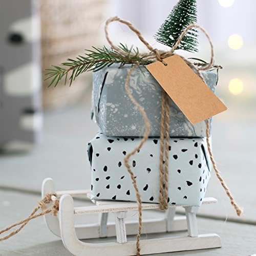 Gift Kraft Paper Tags, 4.5 x9 CM Luggage Wedding Labels, 300g/m² Large Blank Tags with String, 100 PCS