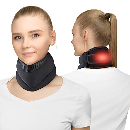 Heated Cervical Collar for Neck Pain Relief, Neck Support Brace for Neck Pain and Support with 4 Adjustable Time and Temperature, Heat Therapy for Spinal Pain and Pressure Relief