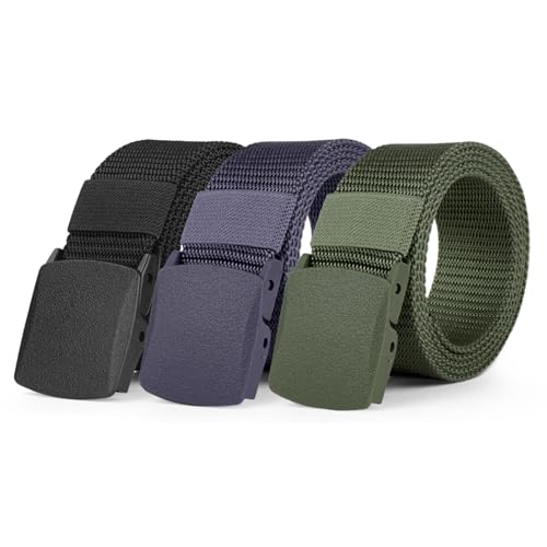 Aomig Cintura Tattica in Tela, Cintura Regolabile con Fibbia in Plastica, Cinta da Uomo in Nylon non Poroso, Cinture Militare in Tela, Cinture Outdoor da Uomo