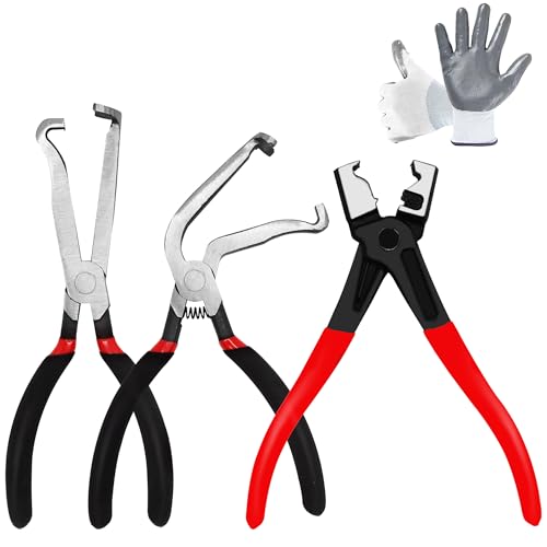 Klfte 3-Pack Electrical Disconnect Pliers, Electrical Connector Pliers, Automotive Connector & Fuel Line Clip Remover Tools for Cars, Trucks Repair with Rapid Disconnector (Multi-Use Kit)