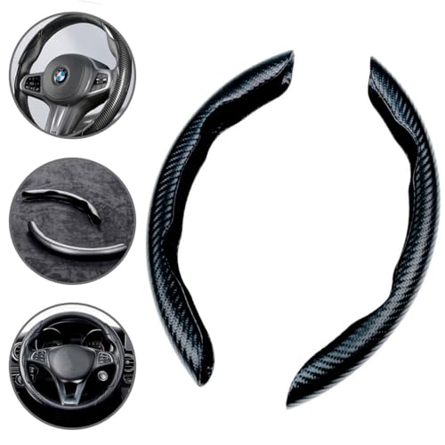 Capa Tampa De Volante Fina Fibra Carbono Design Premium Protetor Antiderrapante Universal