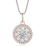 Yikoly Collar de plata 925 para mujer y niña, con colgante de moda con circonitas brillantes, para tocadiscos felices, cadena en Y, bonito regalo de cumpleaños, Plata, Circonia cúbica