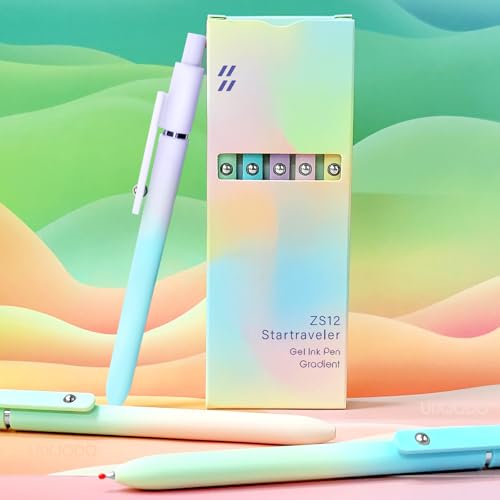 Image of UIXJODO Gel Pens, 10 Pcs Black Ink Pens for Women, 0.7mm Medium Point Smooth Writing Pens with Silicone Grip, High-End Series Metal Clip Retractable Pens for Journaling Note Taking (10 Pcs Pastel)