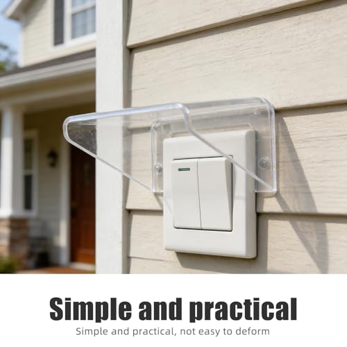 Funda de PP resistente decoloracion y lluvia para boton o interruptor exterior transparente 4