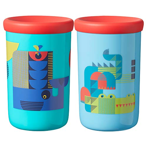 Tommee Tippee Easiflow 360° Spill-Proof Toddler Cup with Travel Lid, Whale & Crocodile, 12+ Months