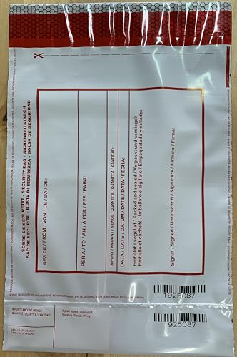 Bolsa de evidencias/dinero/pruebas, opacas, A5, con precinto, 100 unidades