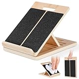 Wadendehner aus Holz, FoiiLiio Stretch Board Verstellbar 5 Winkeln, Schrägbrett mit Verbreiterter Trapezförmiger Tragegriff und Rutschfeste feste Prallplatte, Faltbar Tragbar Slant Board