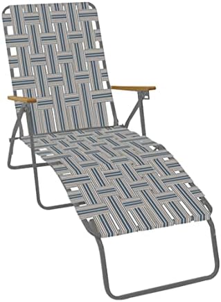 CAMP&GO 4-Position Folding Web Lawn Beach Lounger Chair, Multi