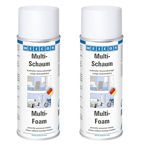 WEICON Multi-Schaum, 400 ml, 2er Set, Schaumreiniger für Polster, Scheiben, Teppich, Metall, Kunststoff, Universalreiniger