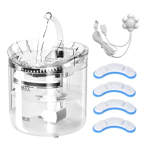 Fuente de agua automática para mascotas 2L transparente miniatura 2