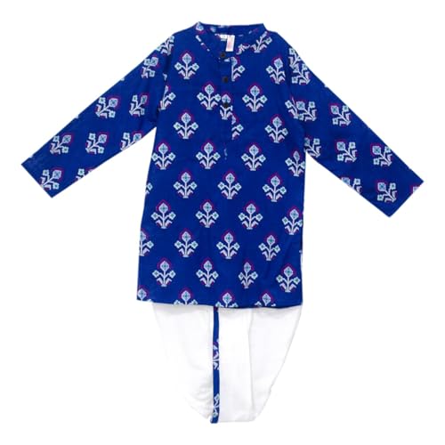 Image of Chandrakala Kids Kurta Dhoti Set for Boys Indian Printed Ethnic Wear(KK122-P)