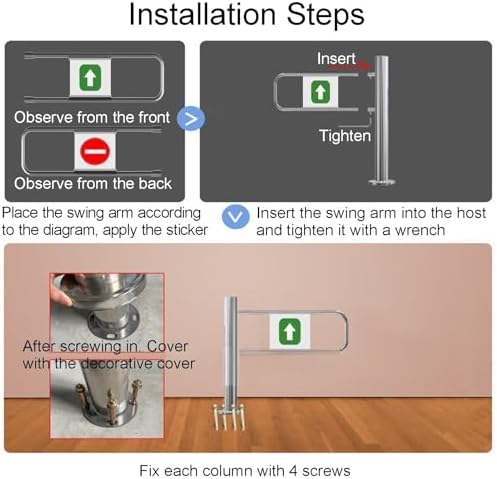 Heavy-Duty Metal Swing Safety Gate - Controlled Access Unidirectional Push Door for High-Traffic Areas, Durable, Secure, Easy Install, Ideal for Pets & Children