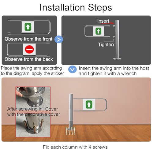 Générique Portillon pivotant unidirectionnel - Sécurité renforcée | Conception à Insertion pour supermarchés, usines, Parcs et allées - Durable, Facile à Installer, idéal pour Les Zones à Fort trafic