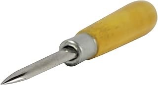 SE 6.5-Inch Stainless Steel Straight Burnisher - Polished Wooden Handle for Metal Jewelry - JT602BS