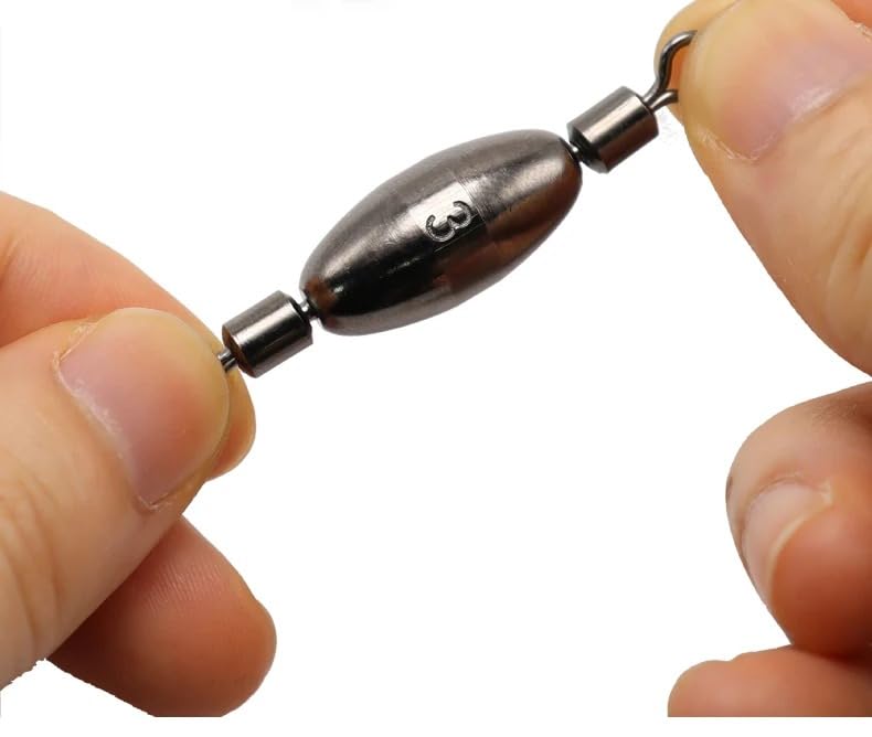 Peso giratorio de cobre para pesca 10 piezas variados miniatura 3