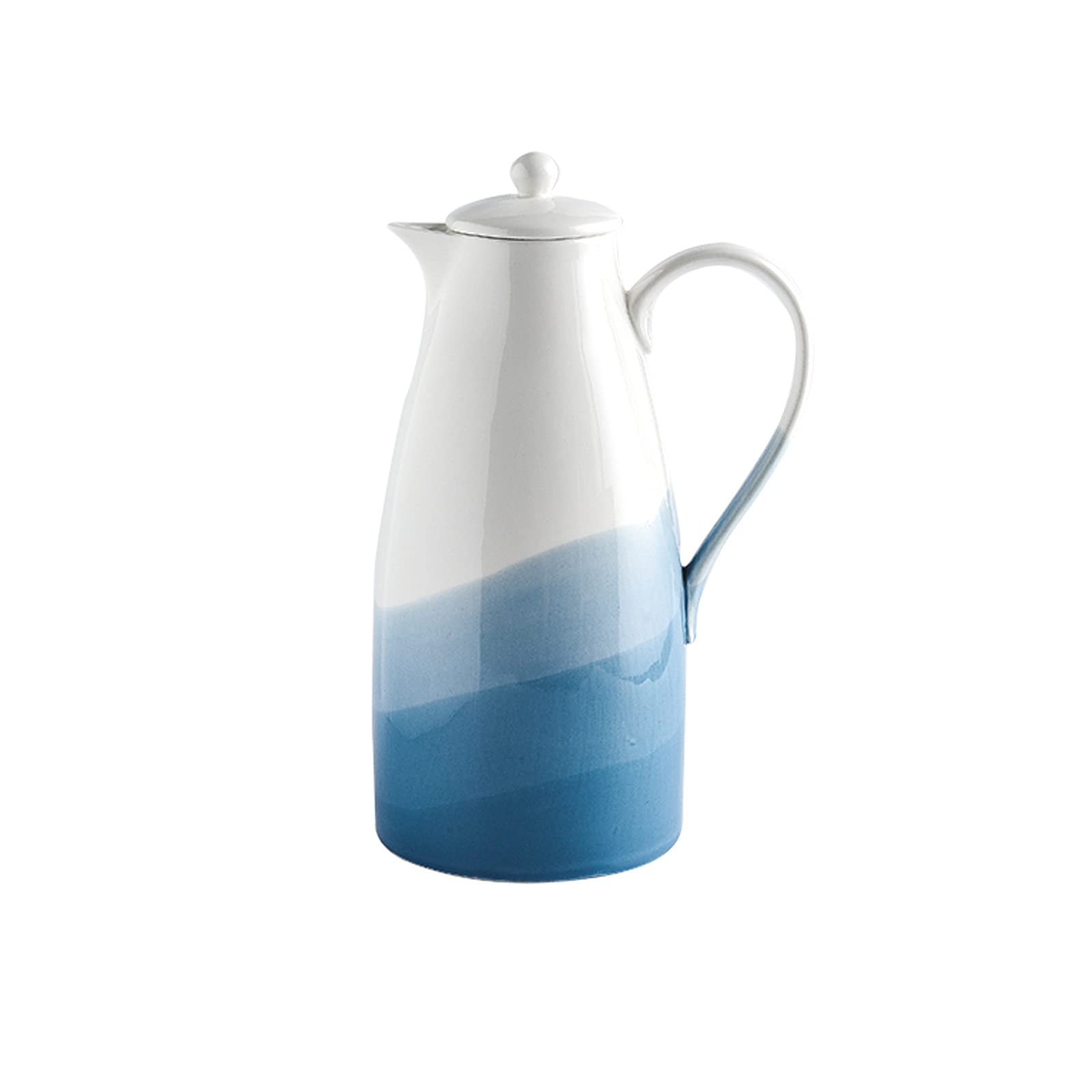 Pichet Pichet céramique créatif avec poignée et Couvercle Domestique pichet résistant à la température Haute température avec Design de Bec de olécranon sans Goutte Pichets