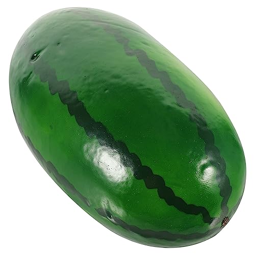 HOOTNEE Artificial Watermelon Model 10.23 Inch Lifelike Faux Fruit Decor for Home Kitchen Table Display Photo Prop and Fruit Shop Ornament