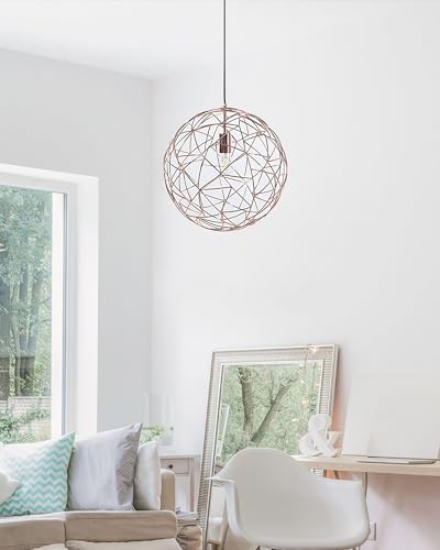 Beliani Lampadario in Filo di Rame con Paralume