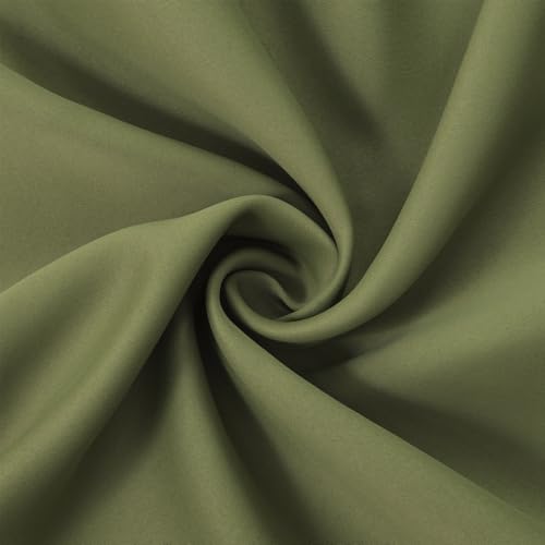 Image of LEMOMO Olive Green Blackout Curtains 42 x 63 Inch Length /Set of 2 Curtain Panels /Thermal Insulated Room Darkening Blackout Curtains for Bedroom