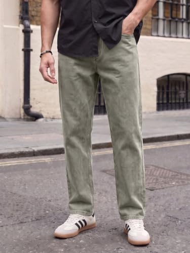 Image of Urbano Fashion Men's Relaxed Fit Washed Denim Jeans Non-Stretchable