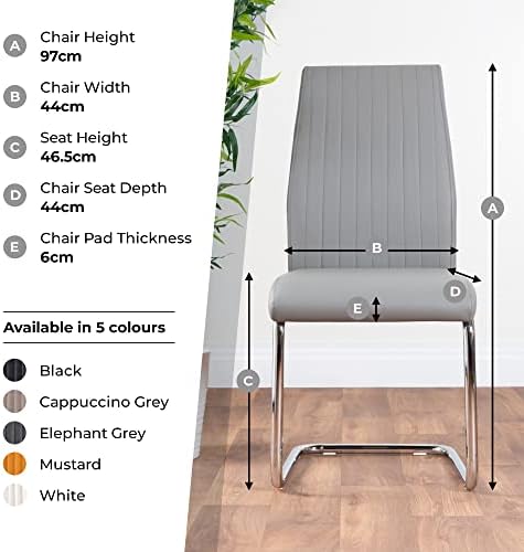 Furniturebox UK Cappuccino Dining Chairs Set of 2 - Lorenzo Chairs for Dining Room Set of 2 - Premium Dining Room Chairs - Modern & Stylish Cappuccino Chairs (2x Cappuccino Chairs)