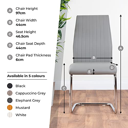 Furniturebox UK Grey Dining Chairs Set of 2 Lorenzo Chairs for Dining Room Premium & Stylish Seats (2x Grey) - Image 5