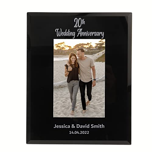 Personalised 20th Twentieth Wedding Anniversary Photo Frame Gifts for Couples Gifts for Husband Wife Bespoke Any Year Anniversary 6x4 7x5 Glass Photo Frame