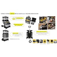 STANLEY FATMAX Rolling Workshop, 4-in-1-Geräte einschließlich abnehmbarer Werkzeugbox, strapazierfähiges Metall und Kunststoff, mobile Workstation, 1-95-622 – Ansicht 6