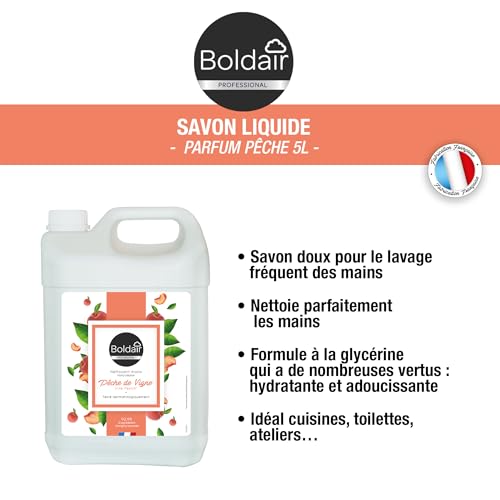 Boldair - Detergente Per Mani Pesca Di Vite - Formula Detergente, Idratante E Ammorbidente - 5L - Produzione Francese - 2