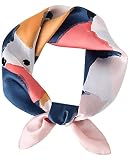 Kcctoo 27.5" Mulberry Silk Like Head Scarf Women's Fashion Square Neck Satin Scarfs for Bag Hair Sca