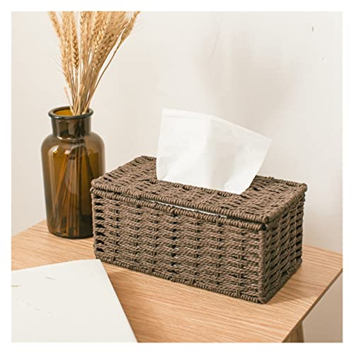FRINZA Caixa de lenços de vime estojo de guardanapo vintage capa de recipiente de armazenamento para