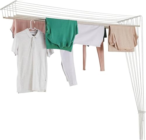 Image of 6 Pipes x 5 Feet - Stainless Steel Wall Mounted Cloth Drying Stand, Cloth Stand for Drying Clothes Foldable, Wall Mount Cloth Drying Stand Folding, Clothes Drying Stand