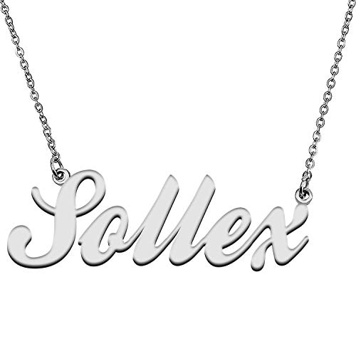 GR859C Customized Sollex Name Necklace for Women Silver Pendant