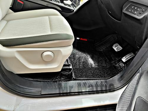 Image of Mr Mattie 10D Car Foot Mat for Ford Ecosport (2017-22) | Premium Leather | Luxurious & Elegant Look | Waterproof and Washable | Custom Fitted Car Floor Mat - Black