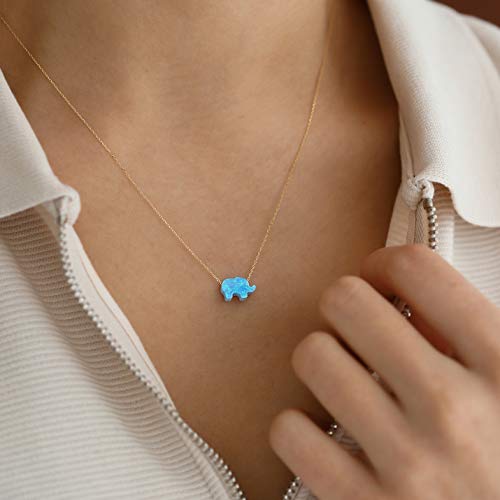Gelin 14K Solid Gold Elephant Necklace for Women2