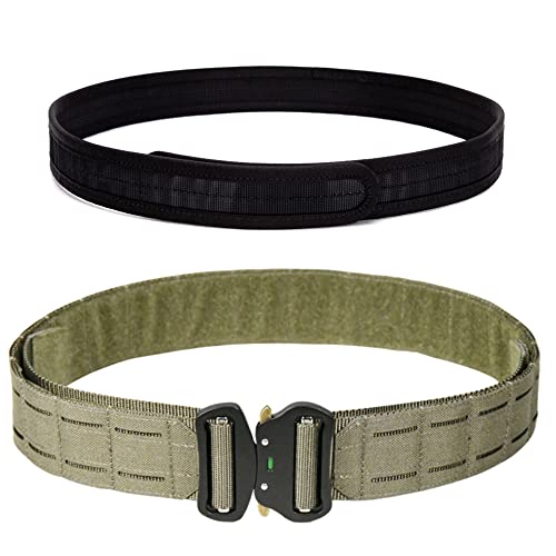 Taktiskt bälte med snabbfrigörande stridsbälte, militärt tungt MOLLE-bälte, arbetsbälten med halkfri kudde inuti för män och kvinnor