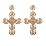 PATKAW Pendientes Largos de Cruz Dorados para Mujer, Elegantes y Duraderos, de Aleación Estilo Casual y Look Lujoso para Ocasiones de Compras